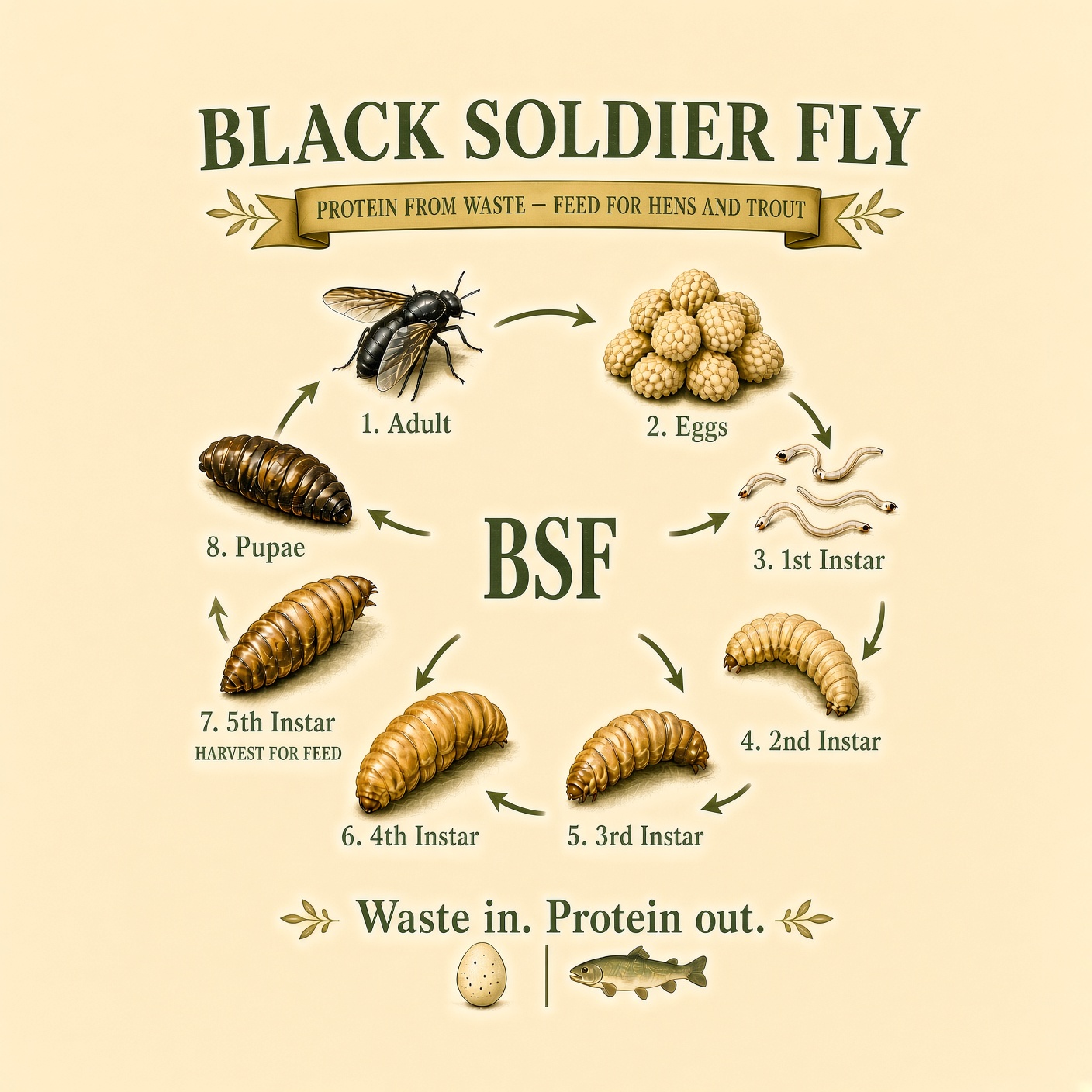 Black Soldier Fly larvae — waste into protein
